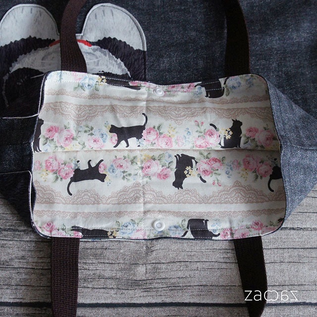 猫ポケットトートバッグ*ハチワレ