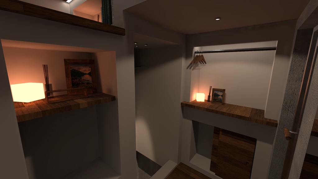 【VRChat想定】モダンな狭小隠れ家ワールド『Urban Shelter』- 1人〜少人数向けアセット
