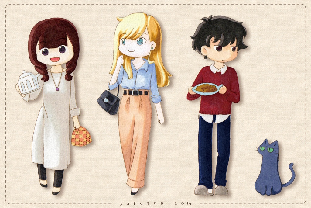 ポストカード『ゆるてぃーどっとこむの住人たち』