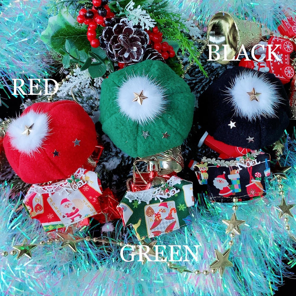 ベレー帽のクリスマスセット
