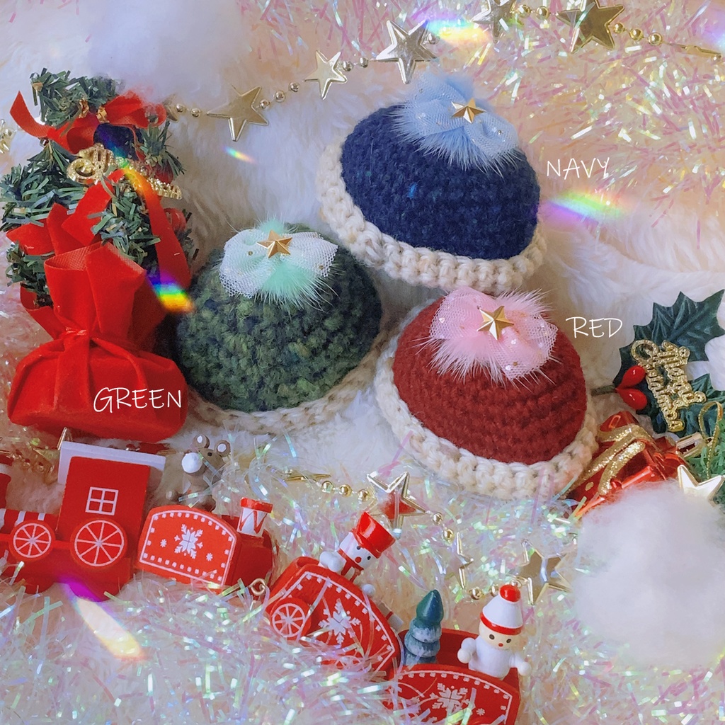 にじぱぺ-Xmasニット帽子