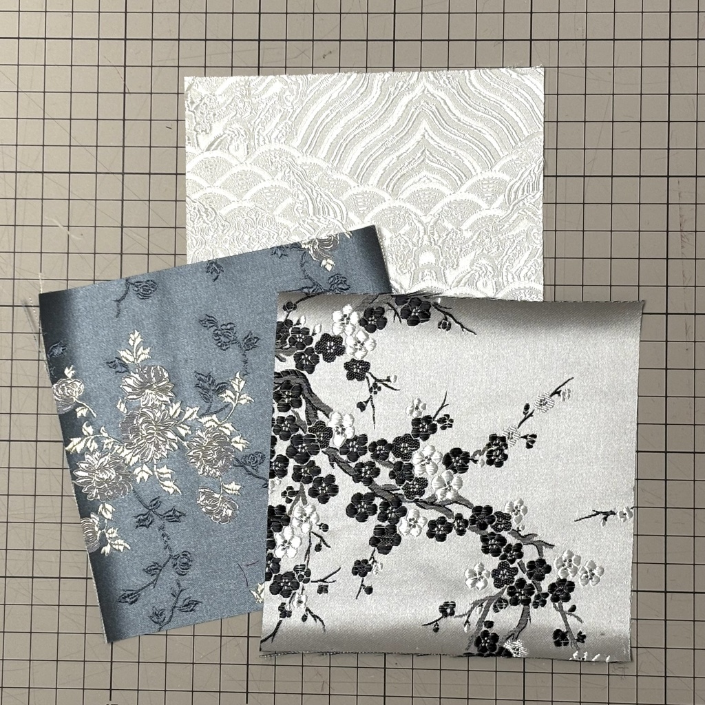 チャイナシルクハギレセット　戴の雪