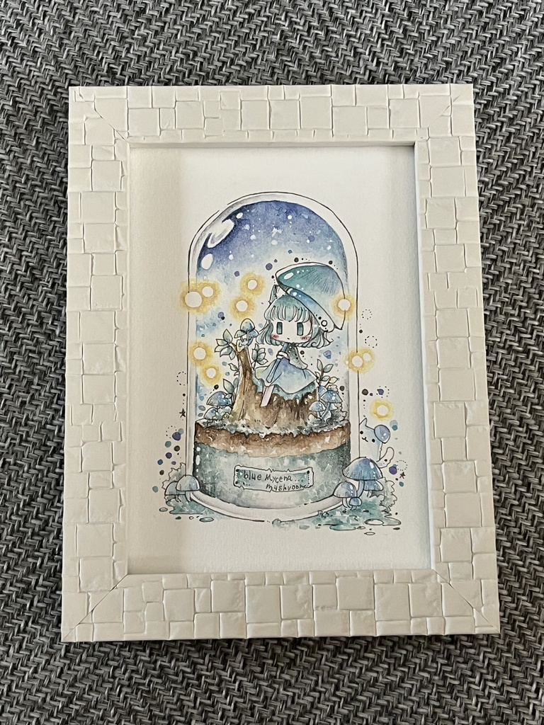 額装作品（青きのこ）
