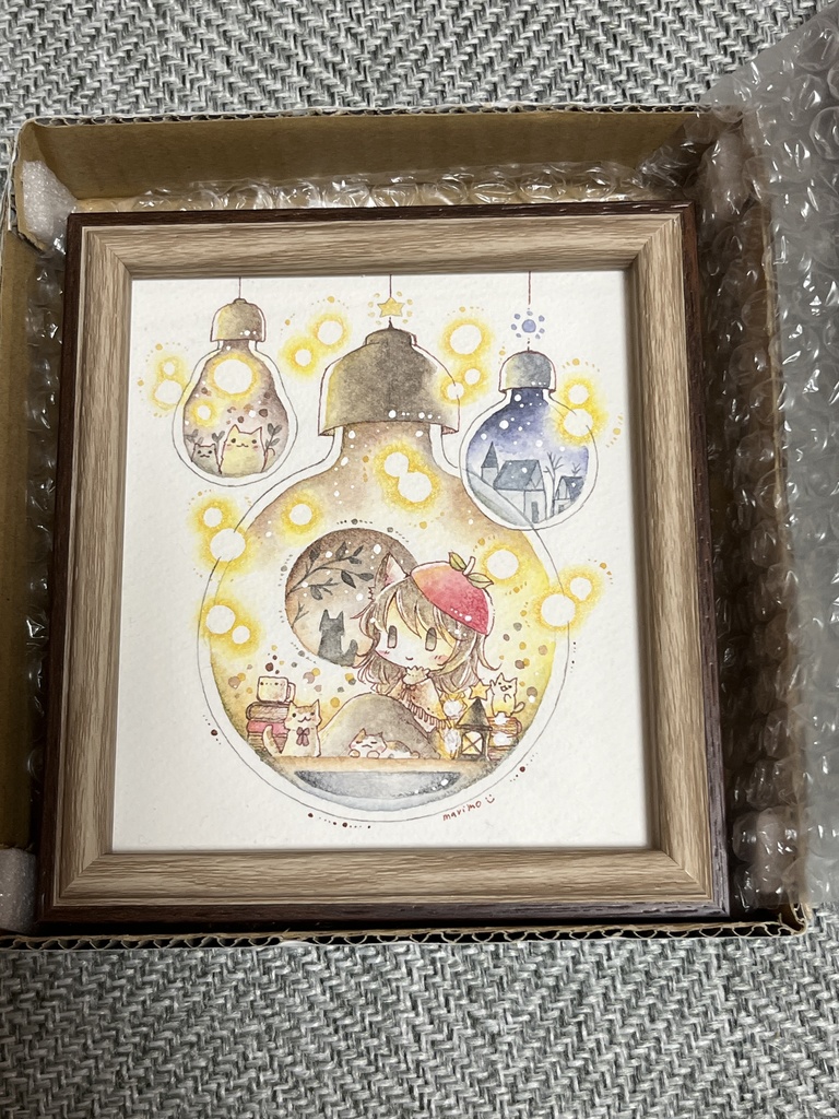 額装原画『あったかランプ』