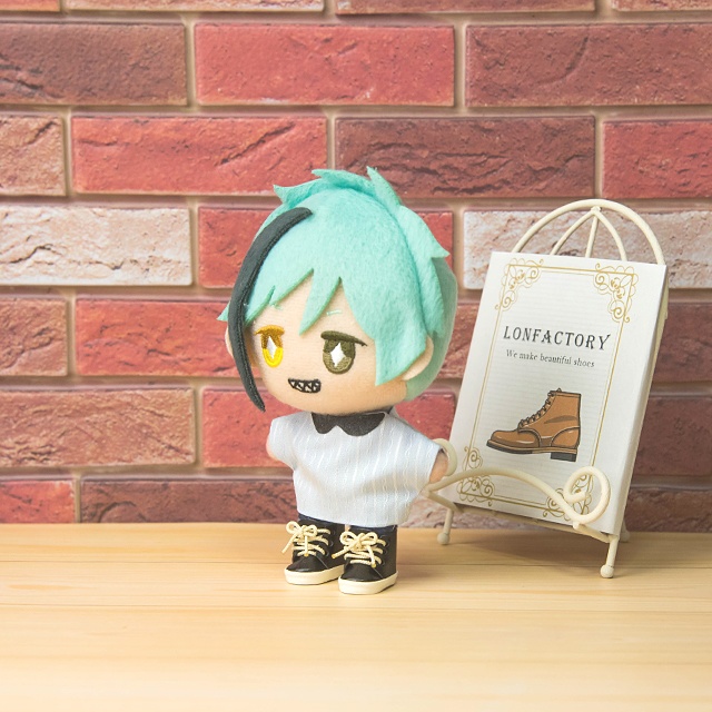 ぬい靴(10㎝~12㎝) ベロ付きシューズ(黒×オフ白)