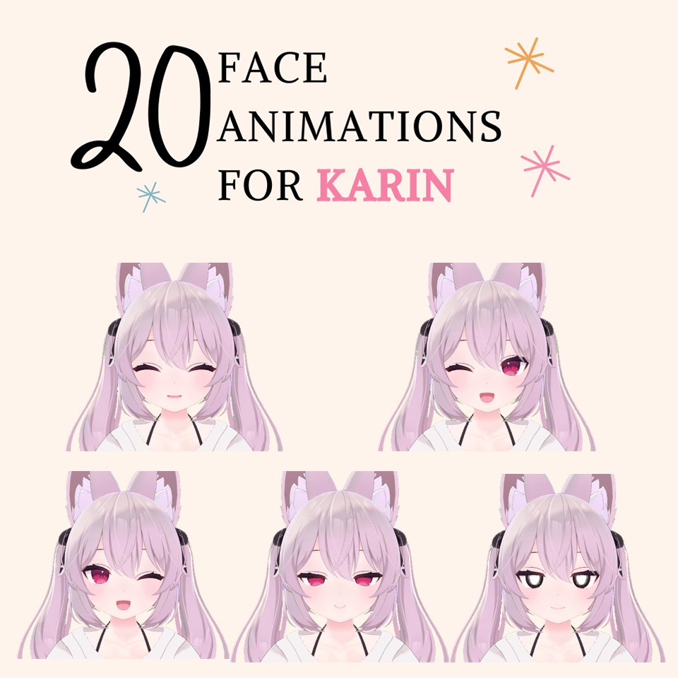 20 face animations for karin