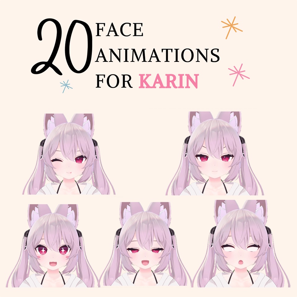 20 face animations for karin
