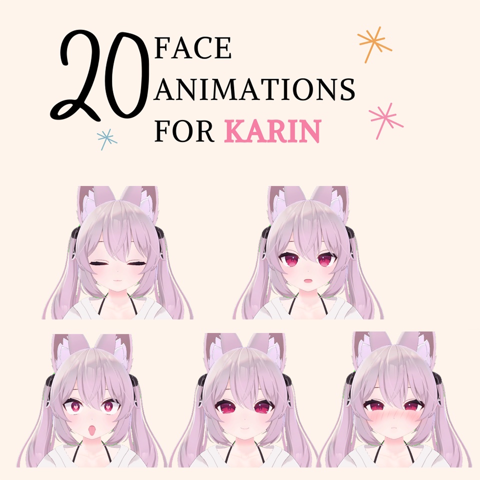 20 face animations for karin