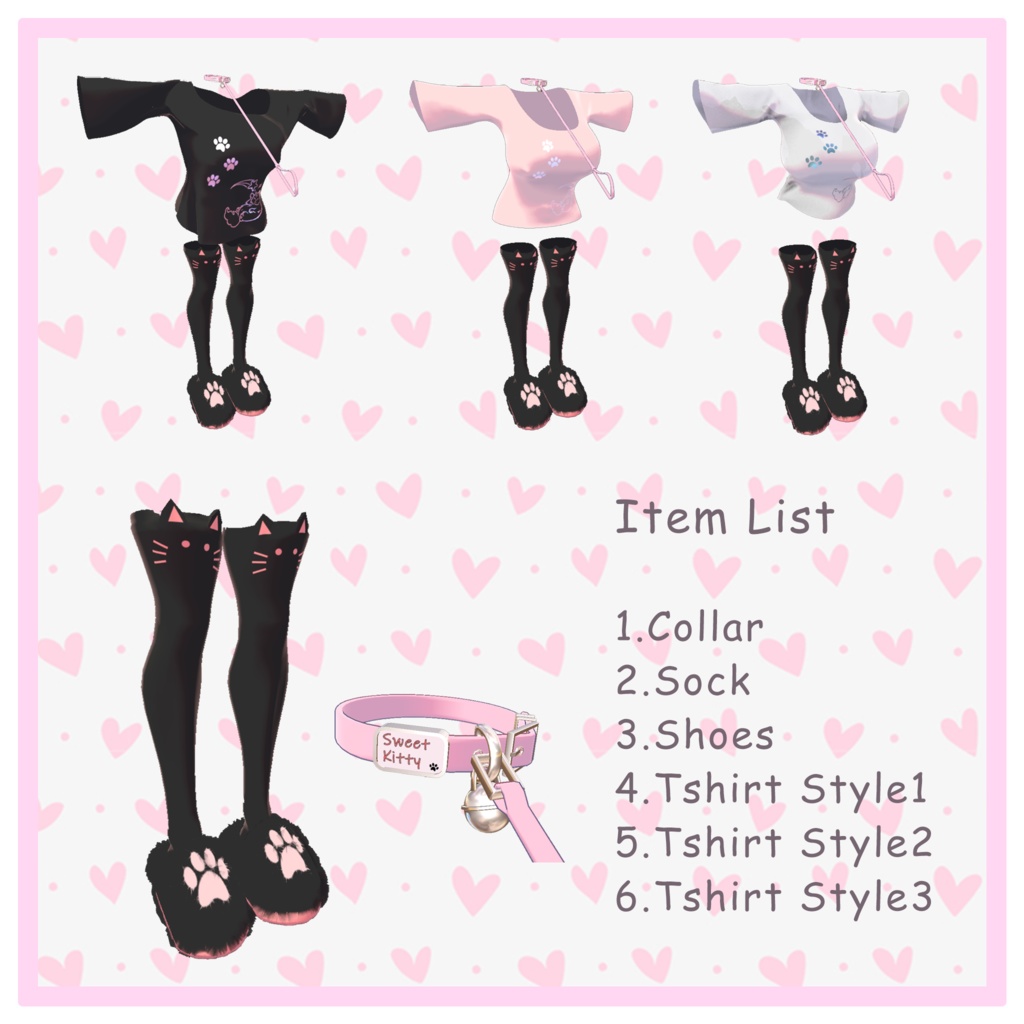 【Rosette - ロゼット - 専用】Daily Kitty Tshirt v1.01