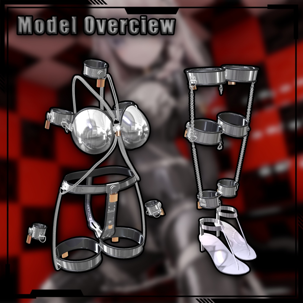 【複数アバター対応】Metal chastity belt set 金属贞操套装 v1.02