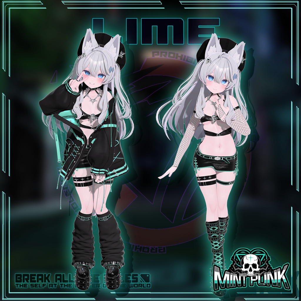 !発売記念セール中!📀MintPunk💿青柠朋克 v1.0 【複数アバター対応】