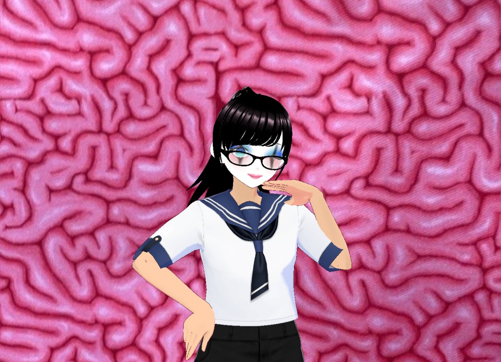[VRoid Studio] Pink and Blue Clown Girl Skin and Eyeliner!