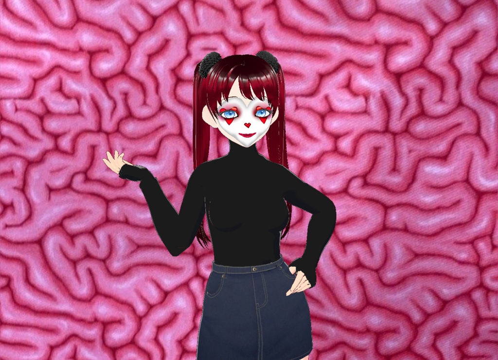 [VRoid Studio] Queen Of Hearts Clown Girl Makeup!