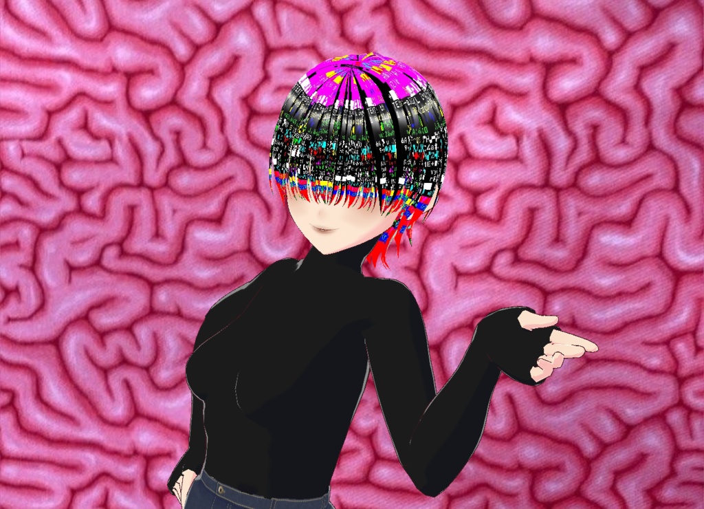 [VRoid Studio] Glitch Hair, Bangs and Back!
