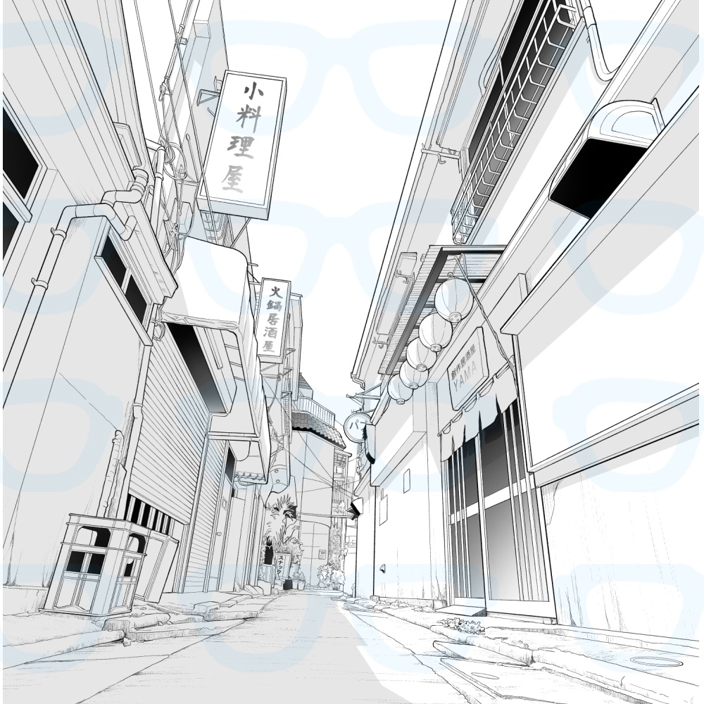 繁華街路地裏　昼夜