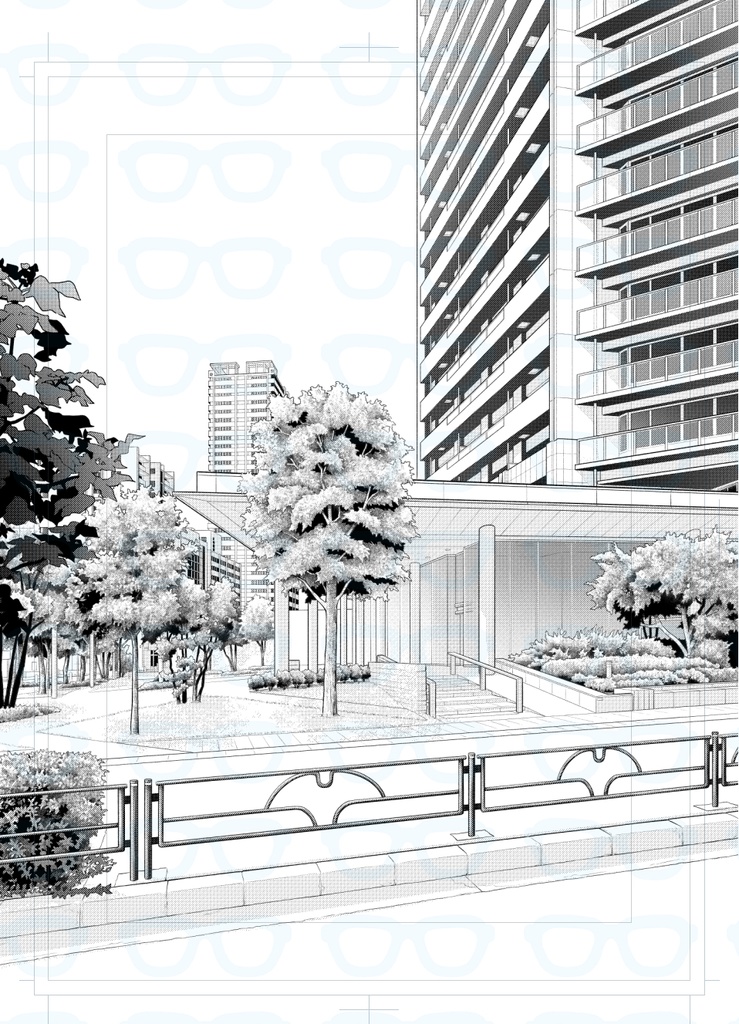 タワマン入口(昼・夜）