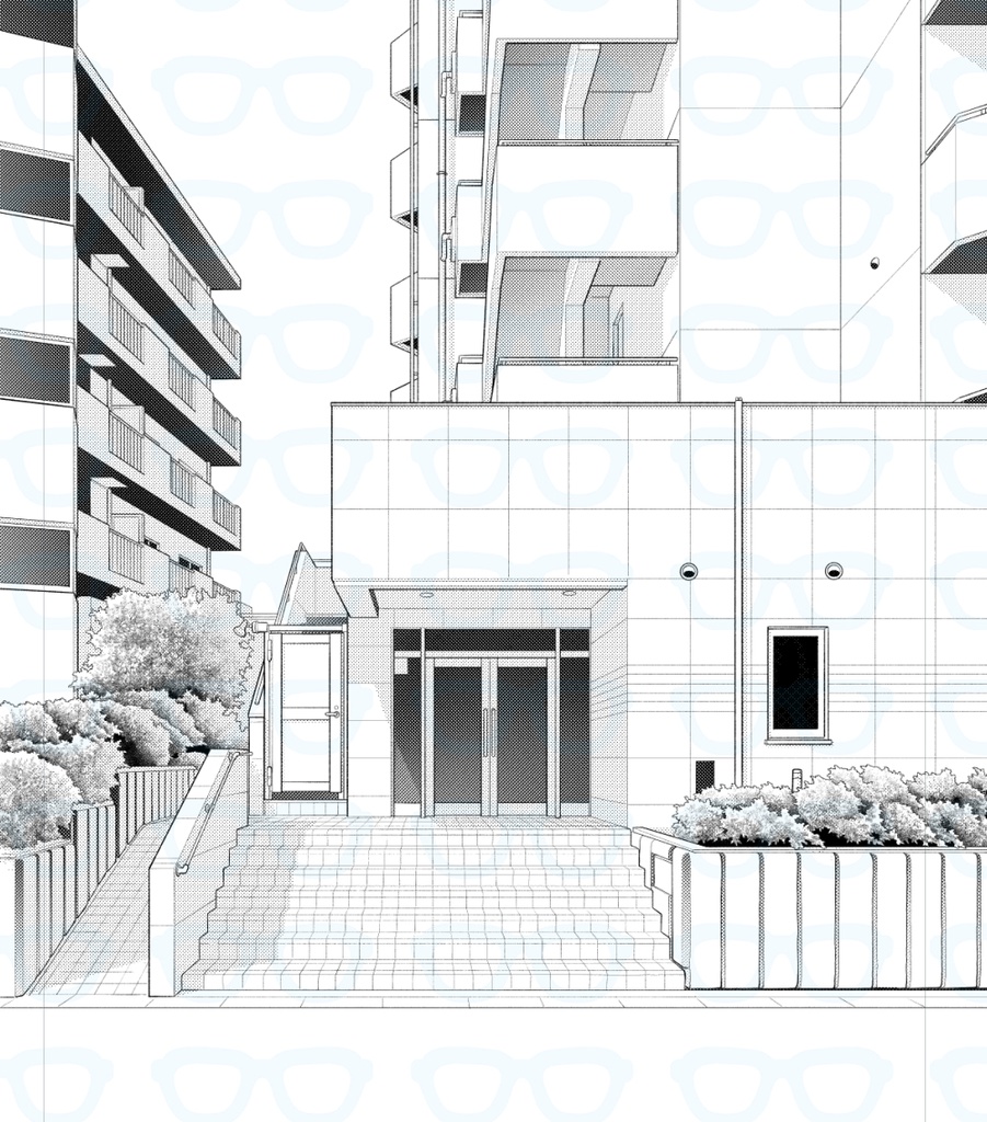 マンション入口（昼・夜）