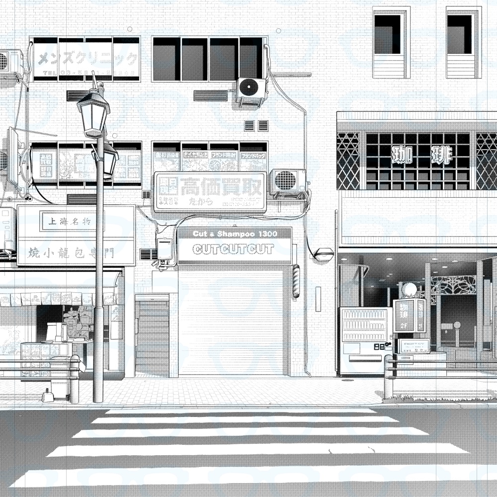 繫華街歩道２（昼・夜）
