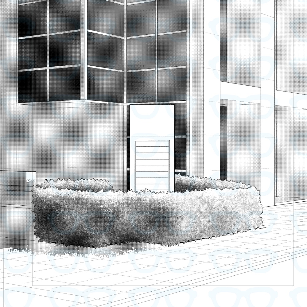 オフィス入口、会社名看板/部署名プレート(昼・夜）