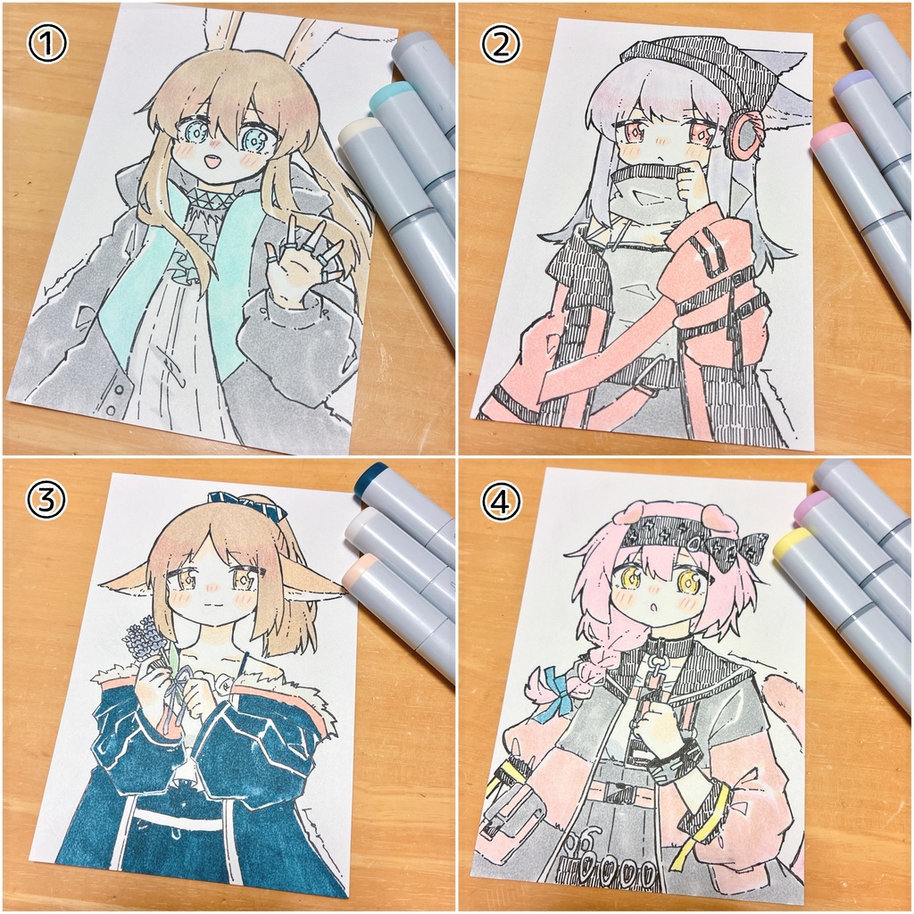 ペン画①〜④