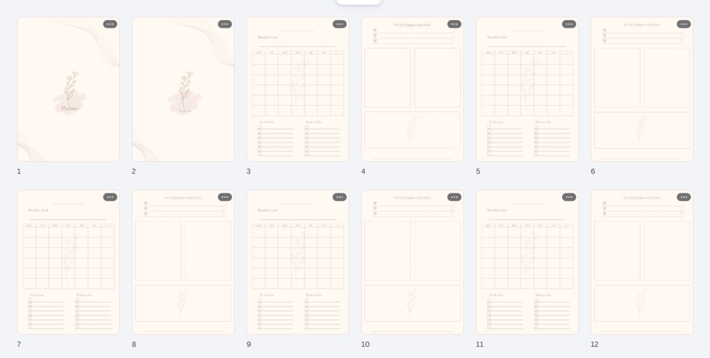 monthly planner-beige