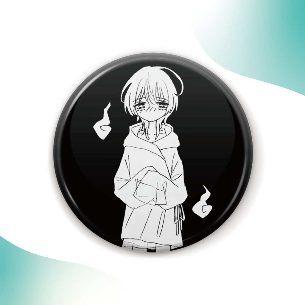【ゆる結日グッズ】缶バッジ 通常ブラック