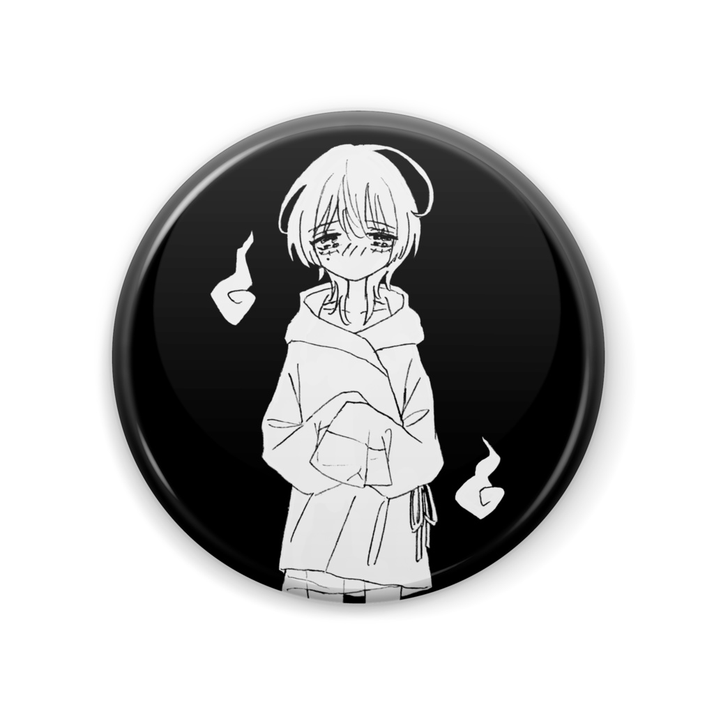 【ゆる結日グッズ】缶バッジ 通常ブラック