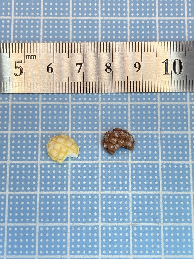 メロンパン&ショコラメロンパン(食べかけ)