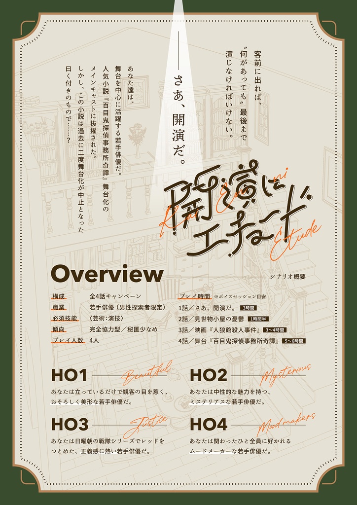 【CoCキャンペーンシナリオ】開演にエチュード