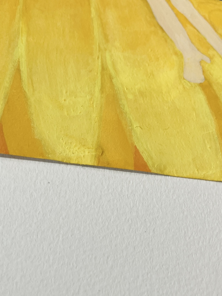 ひまわりと青い服の女性 イラスト ポストカード