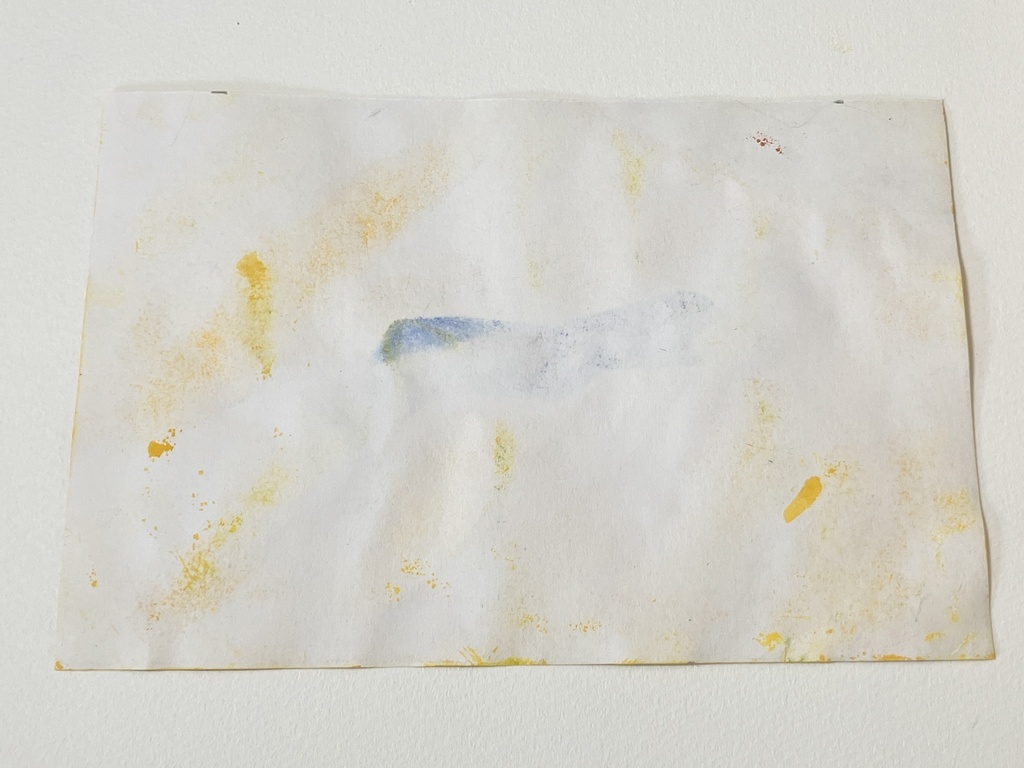 ひまわりと青い服の女性 イラスト ポストカード