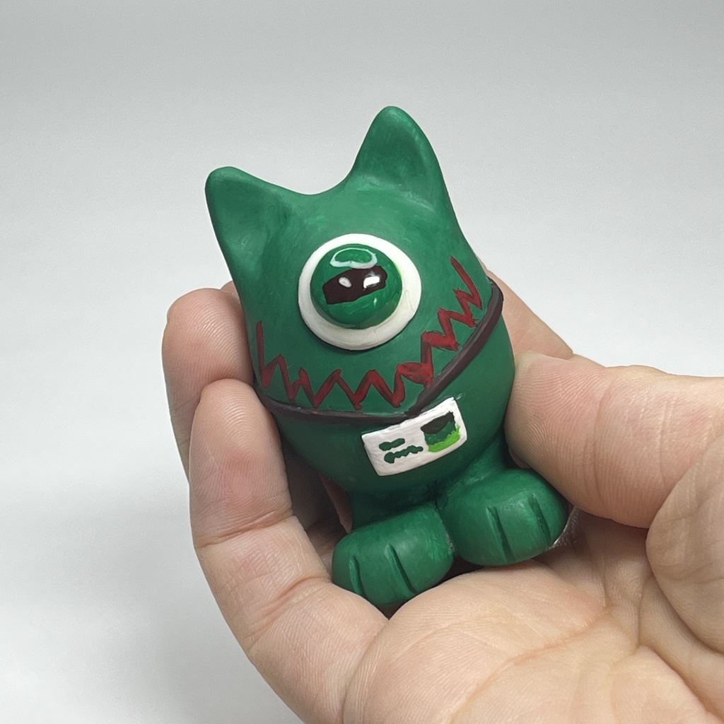 しゃもんず〈めめ〉レジンフィギュア(グリーンモンスター)