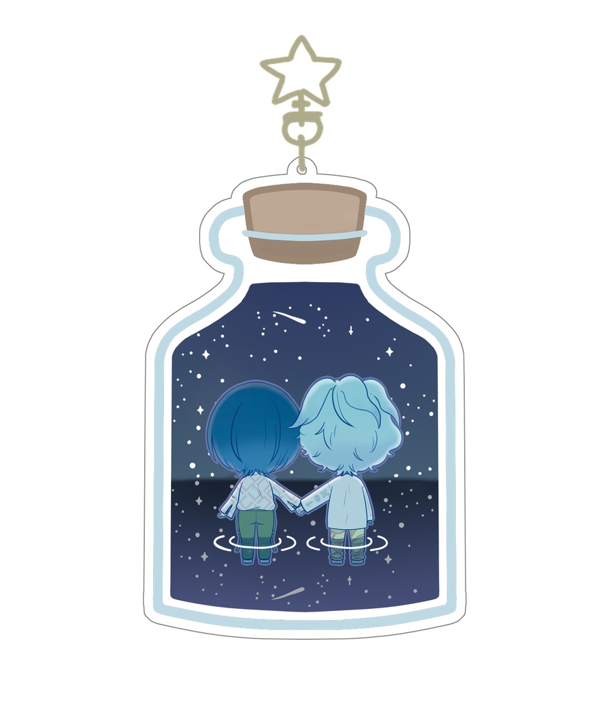 おせいおと夜空の瓶詰めアクリルキーホルダー