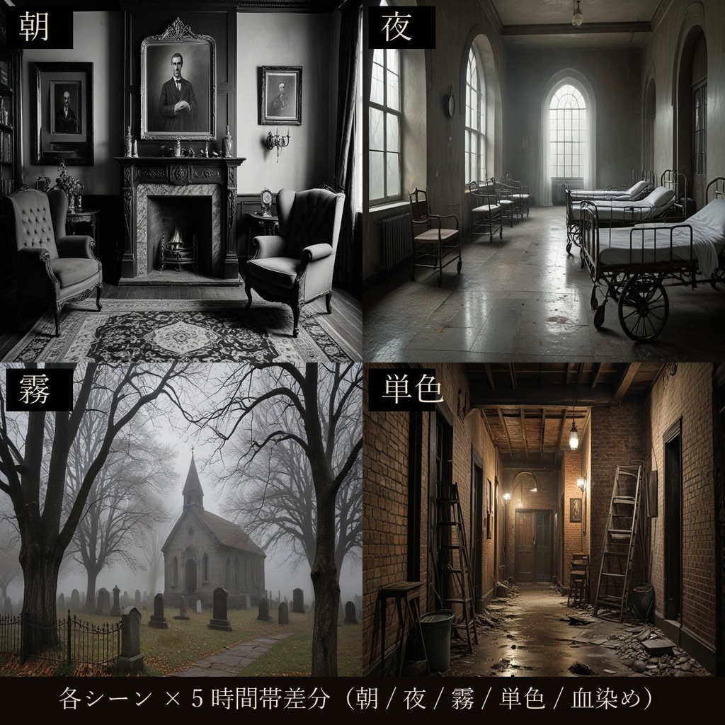 【TRPG背景素材】1920s 東海岸 霧の古都 60枚【ccfolia対応/商用OK】