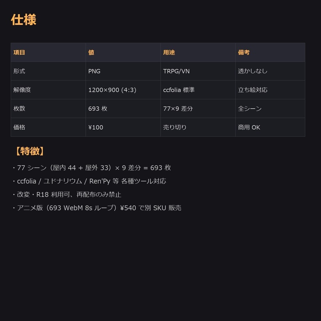【製品版】TRPG背景sozai77シーン9差分(朝/昼/夜/雨/雪/霧/雷…)693枚【ccfolia/AI生成/商用OK】