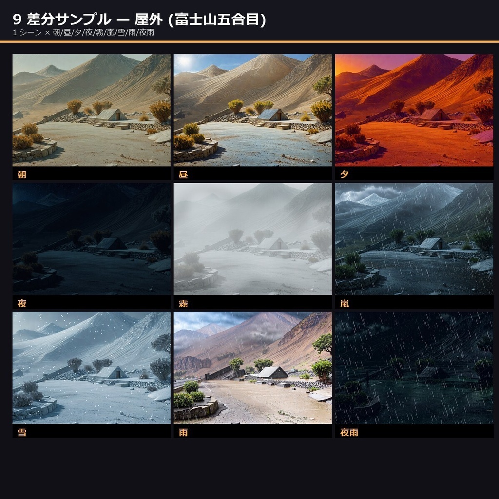 【日本の観光レジャー】TRPG背景素材112シーン×9差分=1008枚【AI生成/ccfolia対応