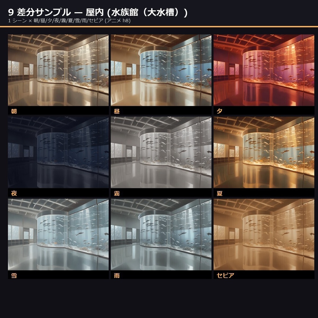 【日本の観光レジャー】TRPG背景素材アニメ112シーン×9差分=1008枚【AI生成/ccfolia対応】