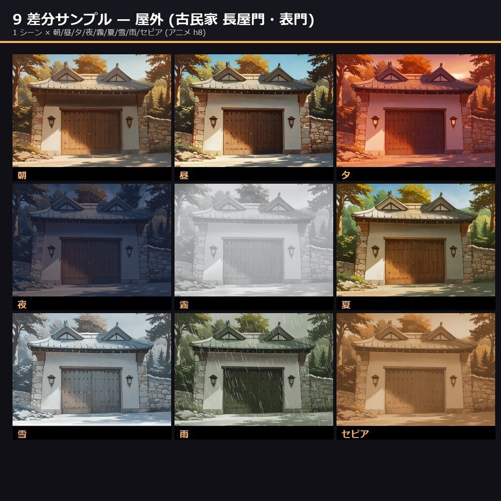 【住宅・物件】TRPG背景素材83 シーン × 9 差分747 枚【マンション・一軒家・洋館・古民家AI生成/ccfolia対応】