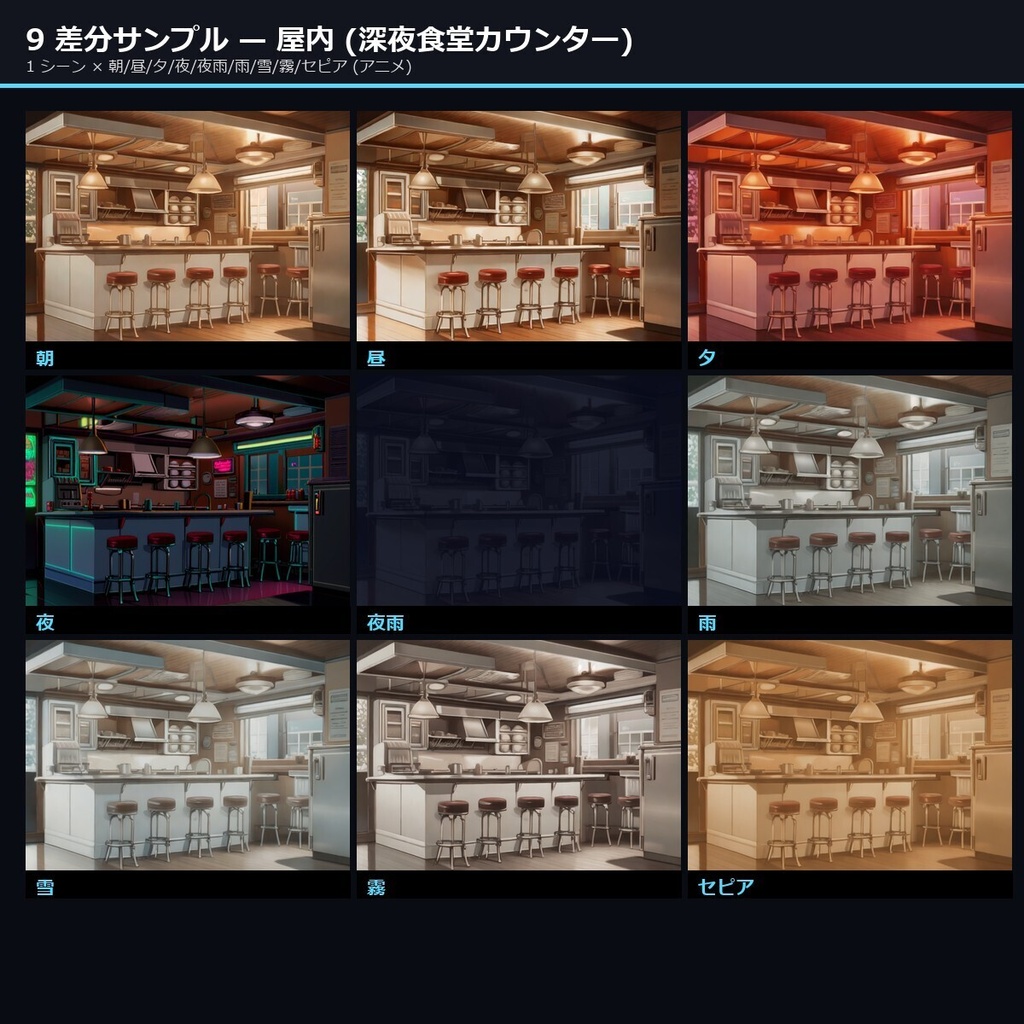 【半額 8/15まで】【サイバーパンク日本】TRPG背景素材 アニメ背景素材94シーン846枚【9差分/商用OK/生成AI/ccfolia対応】