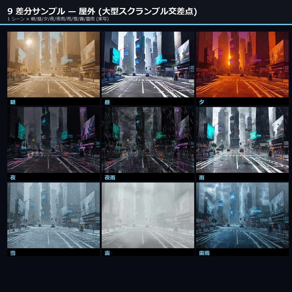 【サイバーパンク日本】TRPG背景素材 背景素材94シーン846枚【9差分/商用OK/生成AI/ccfolia対応】