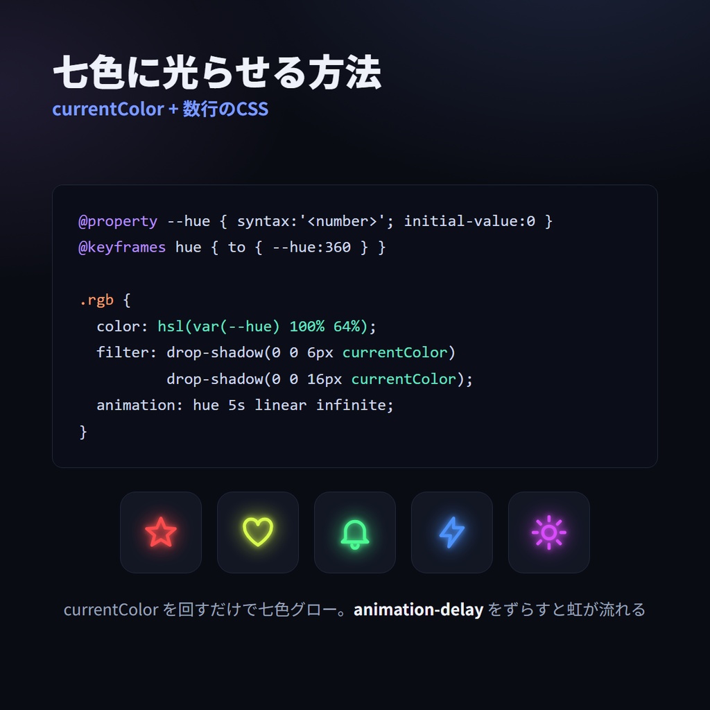 七色に光る 幾何ミニマルUIアイコン 30種+背景6種 nanaicon24【SVG/PNG・RGB発光・商用OK】【SVG/PNG・商用OK】