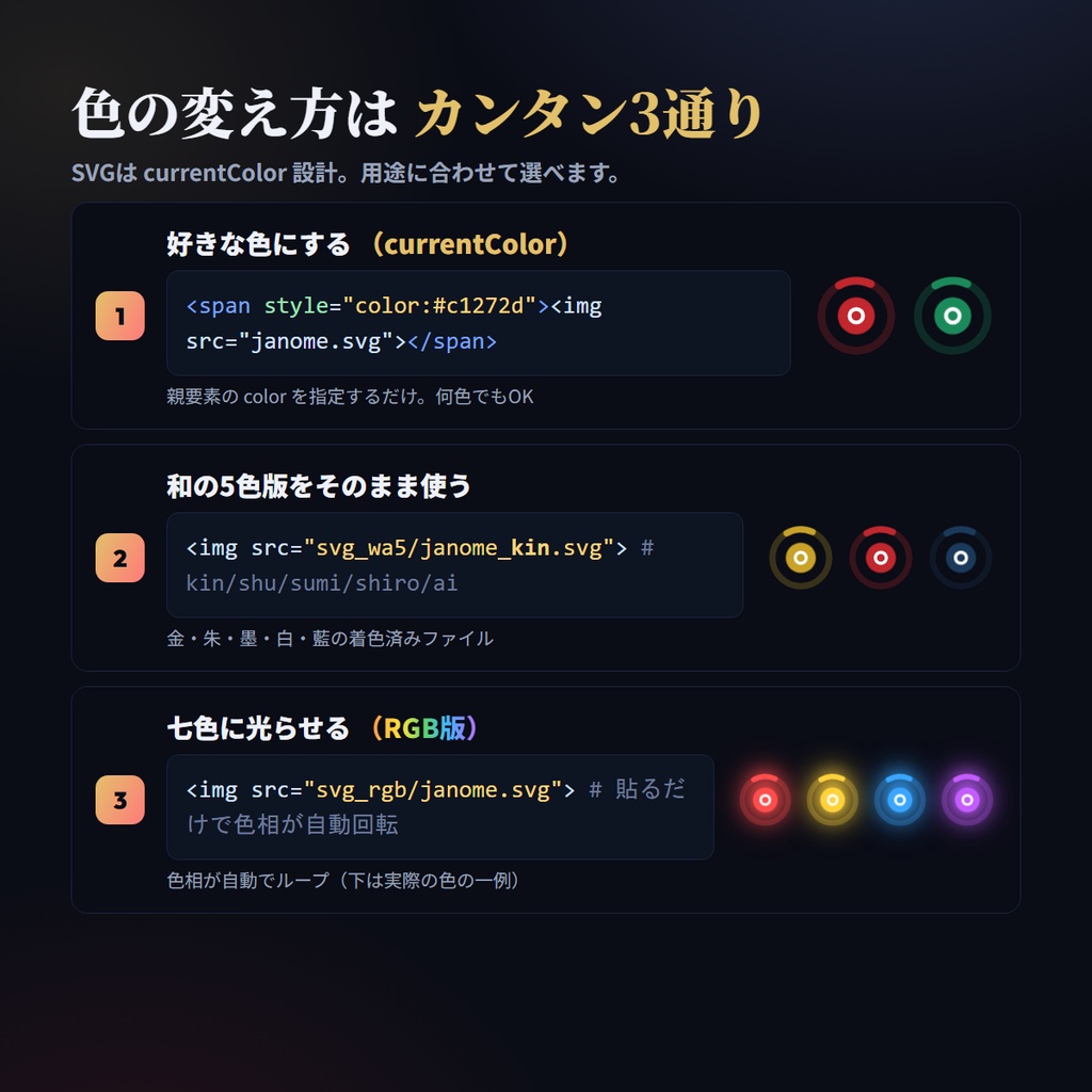 家紋・和文様 回転UIローダー 31種 wamonguru【貼るだけで回る・currentColor/和5色/七色RGB・商用OK】