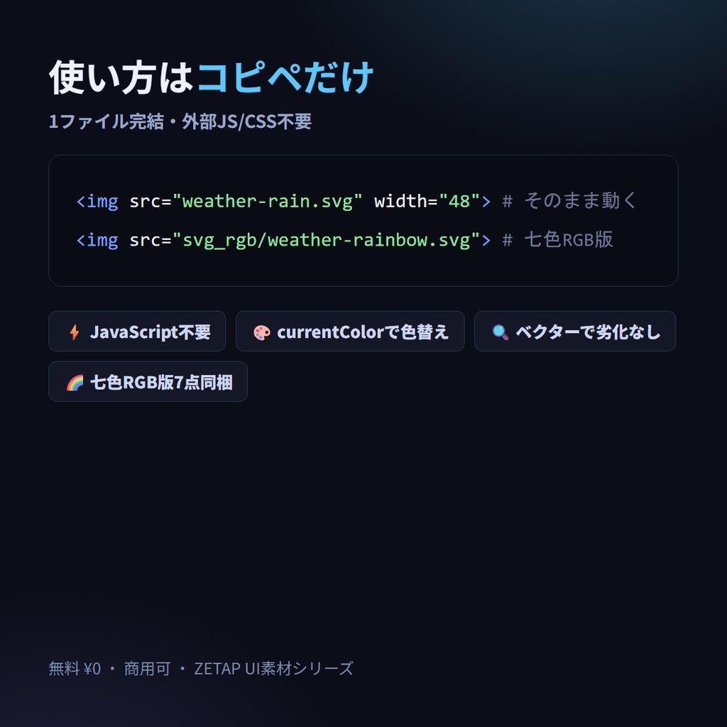 tenkiloop7 — 天気UIローダー7種+七色RGB(無料)