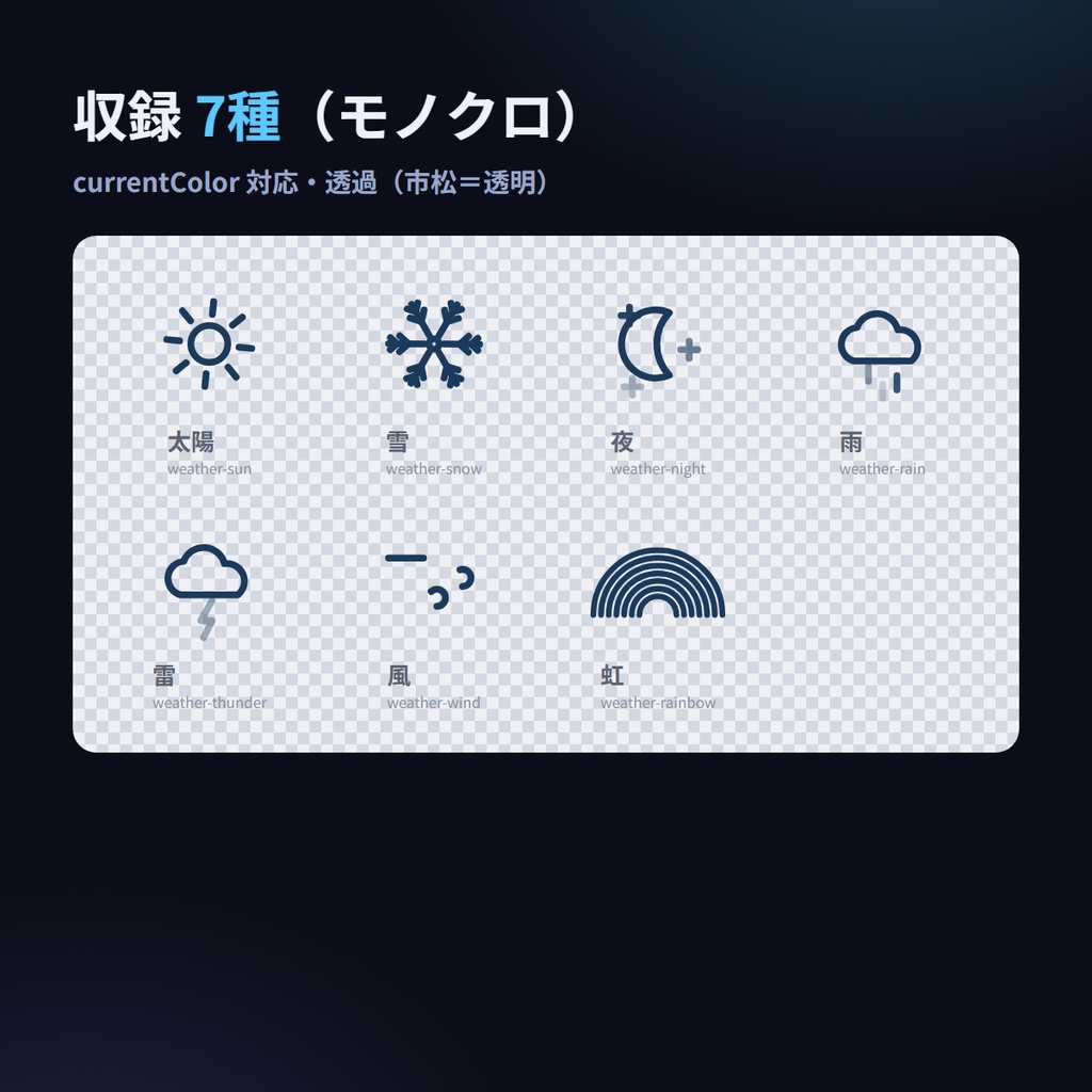 tenkiloop7 — 天気UIローダー7種+七色RGB(無料)