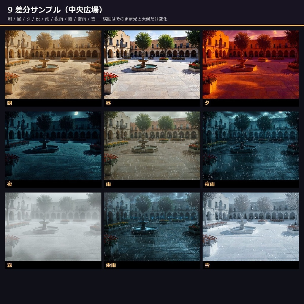 【中世異世界ファンタジー】TRPG背景 252シーン×9差分 2266枚【ccfolia/商用OK】