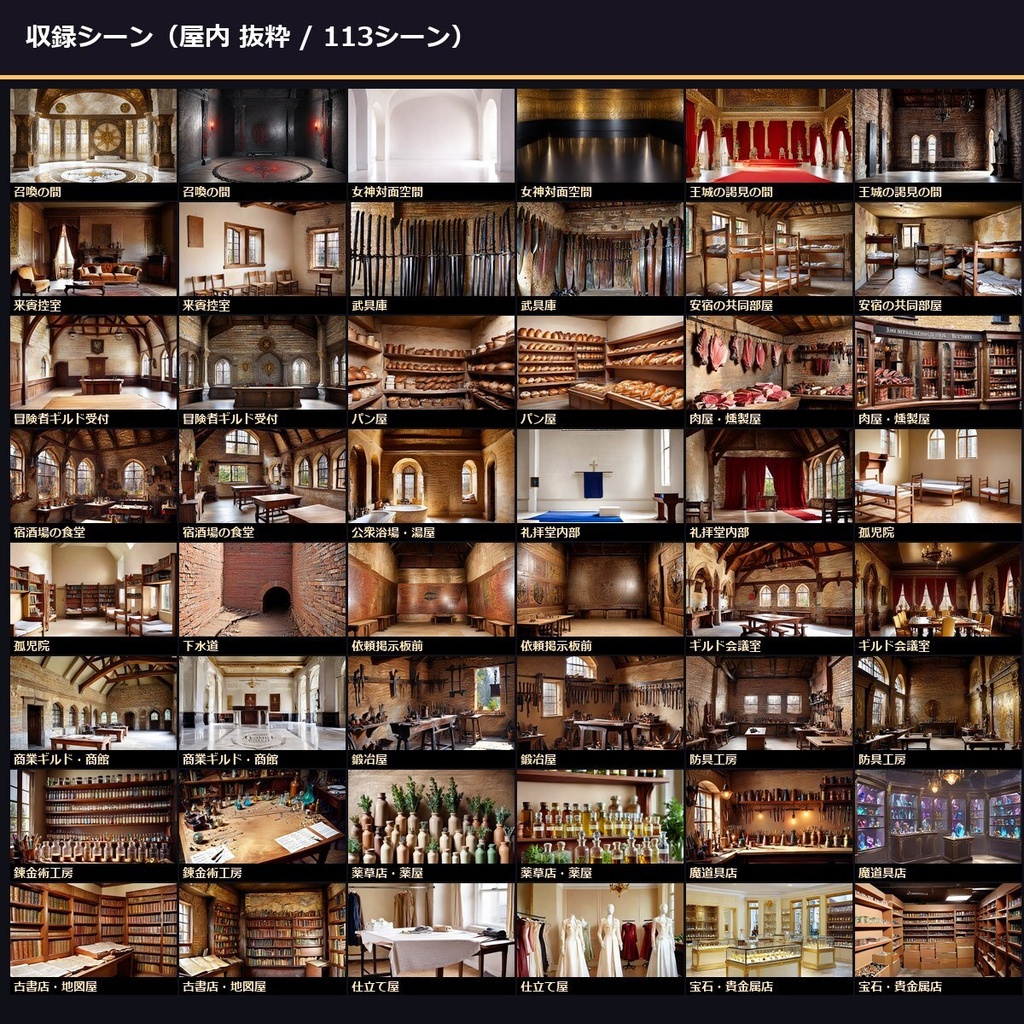 【中世異世界ファンタジー】TRPG背景 252シーン×9差分 2266枚【ccfolia/商用OK】