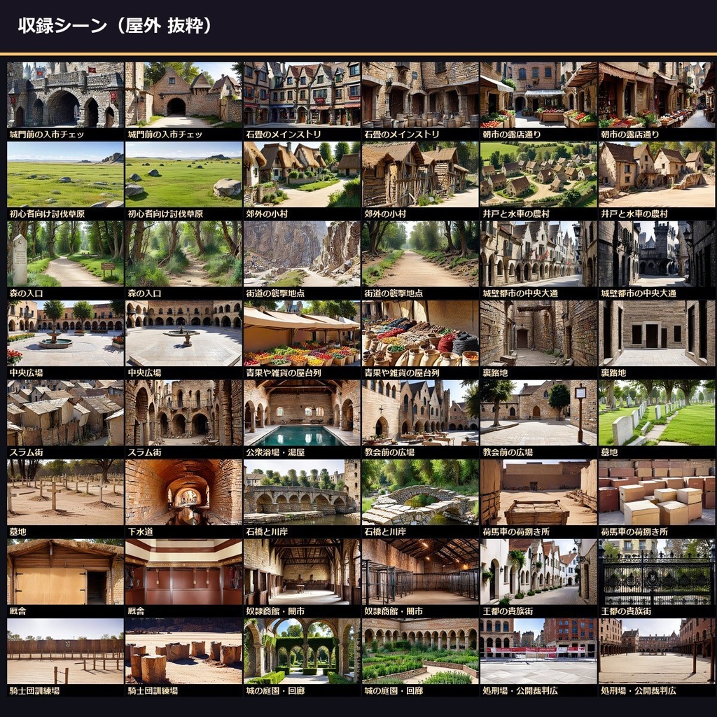 【中世異世界ファンタジー】TTRPG背景 252シーン×9差分 2266枚【ccfolia/商用OK】
