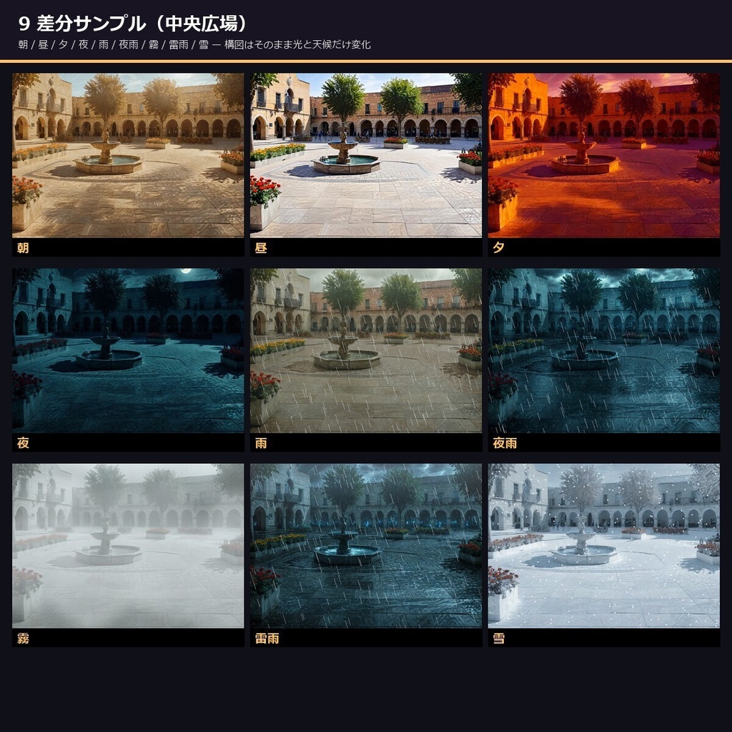 【中世異世界ファンタジー】TTRPG背景 252シーン×9差分 2266枚【ccfolia/商用OK】