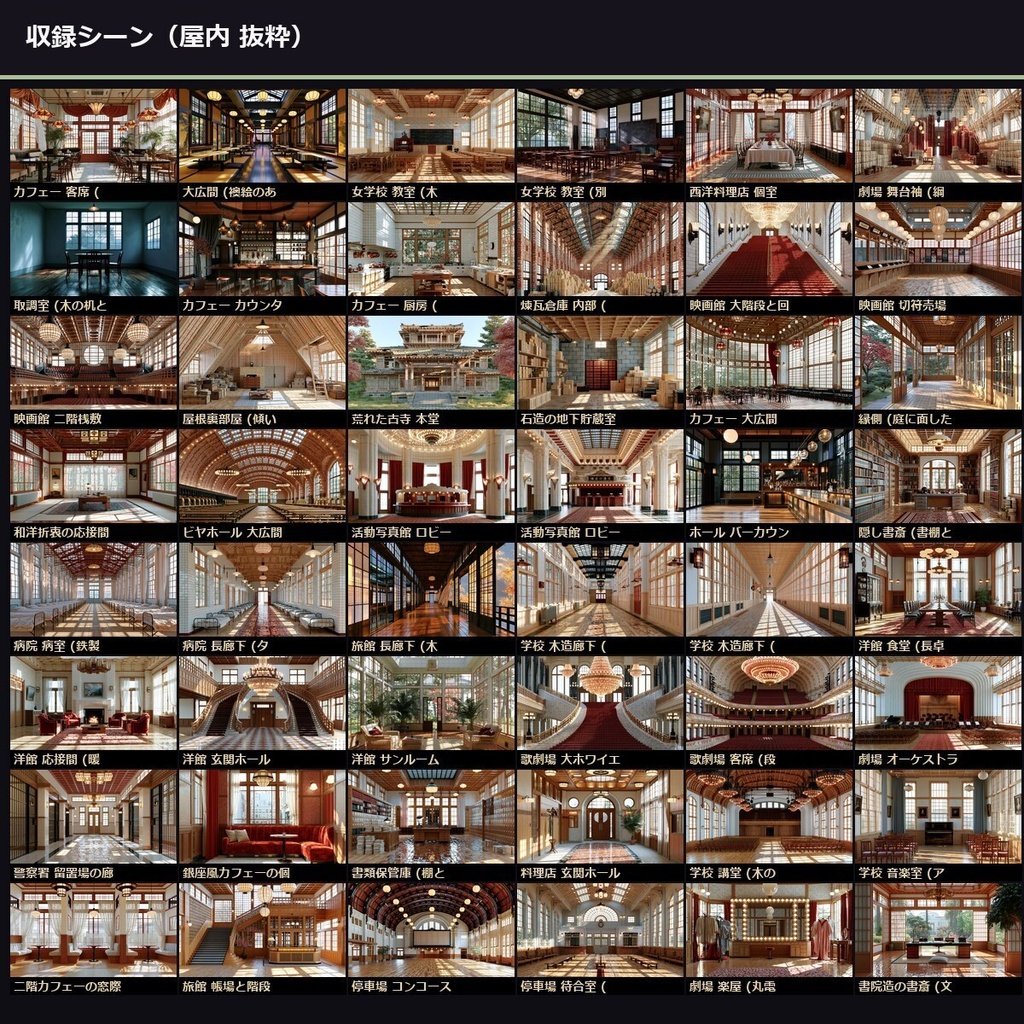 【大正帝都ホラー】TRPG背景素材集 実写版 99シーン×9差分 891枚【ccfolia/商用OK/Ai生成】