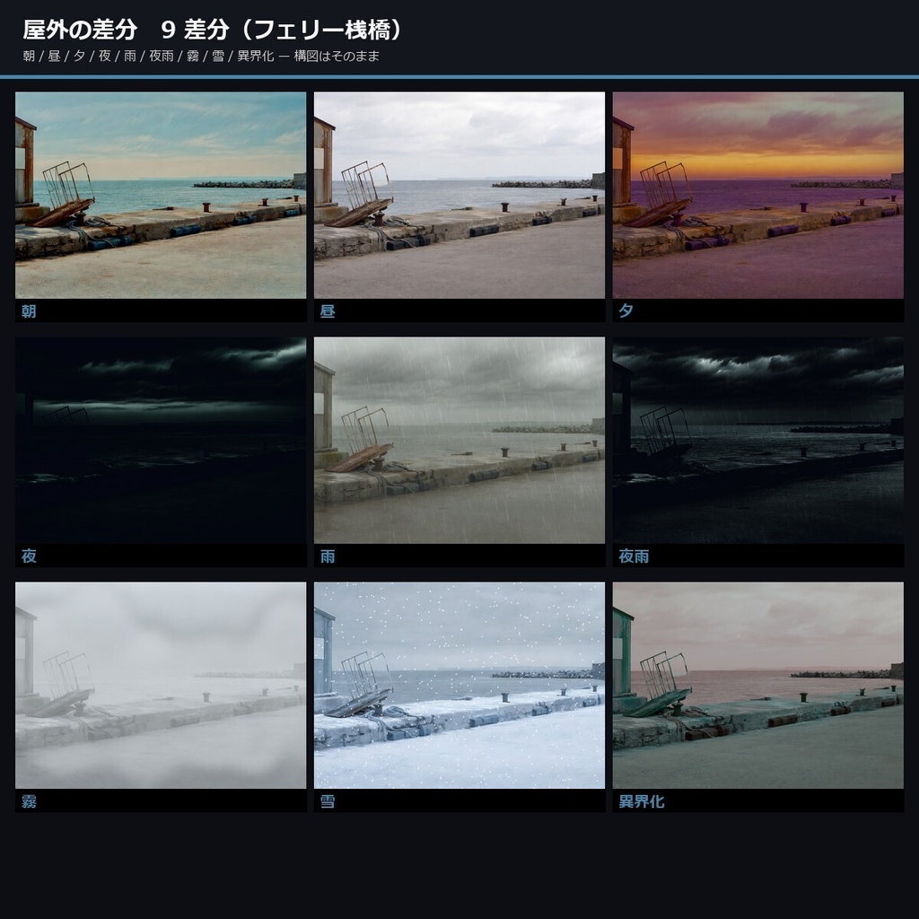 【ノベルゲーム背景】離島・海の因習 背景素材集 実写版 62シーン×9差分 558枚【1920×1080・商用利用可・AI生成】